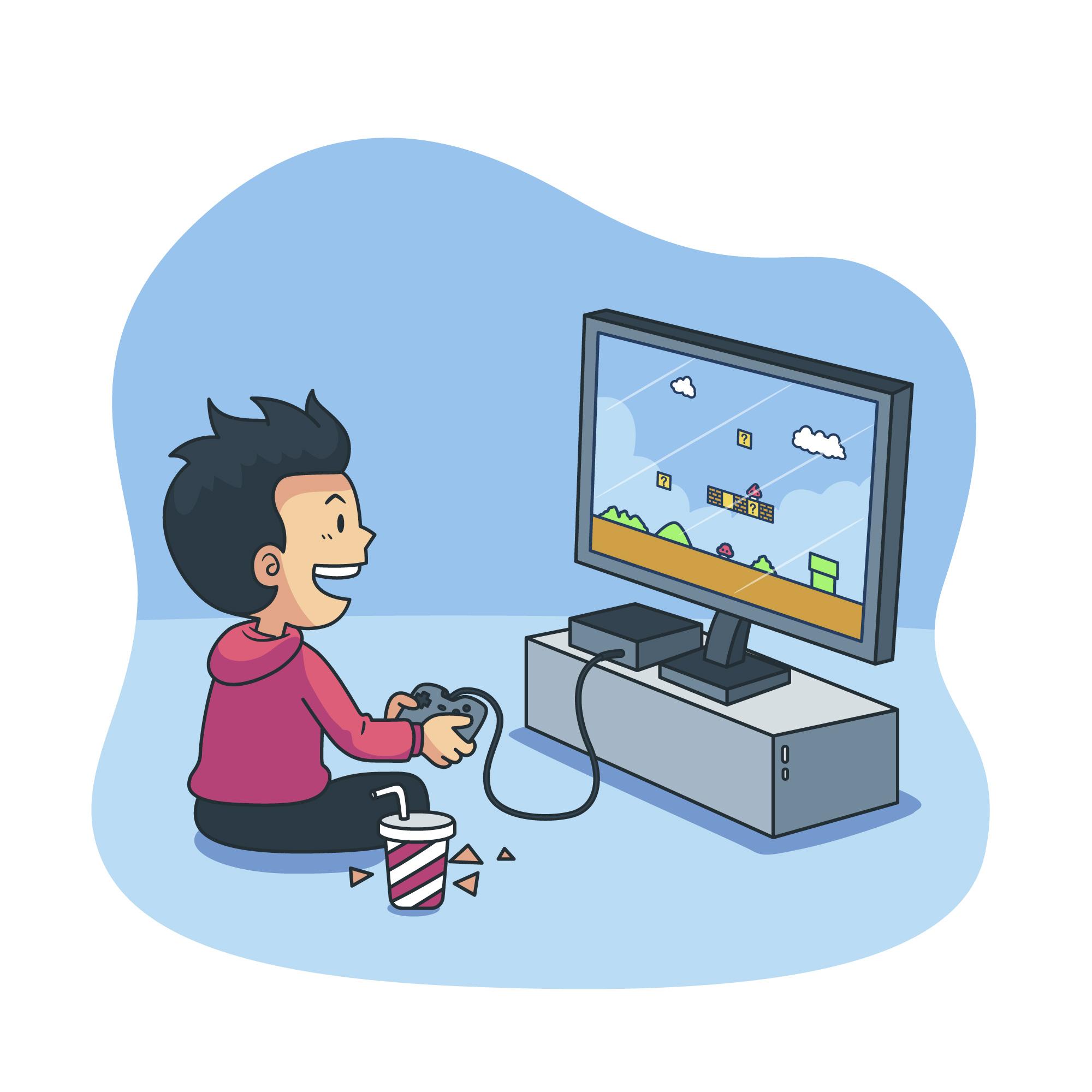 dziecko przy telewizorze